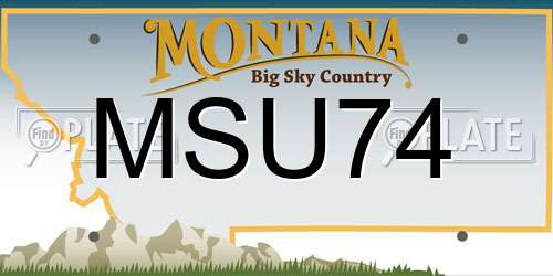 MSU74 Montana License Plate
