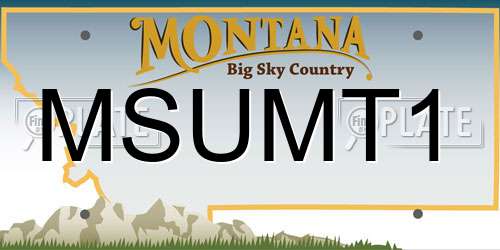 MSUMT1 Montana License Plate