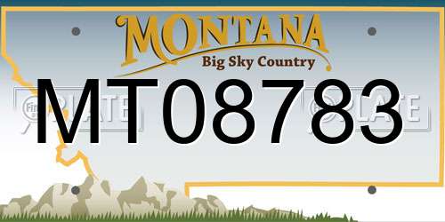 MT08783 Montana License Plate