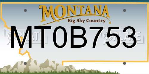 MT0B753 Montana License Plate