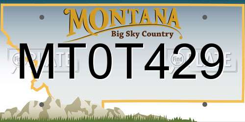 MT0T429 Montana License Plate