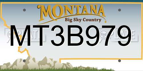 MT3B979 Montana License Plate