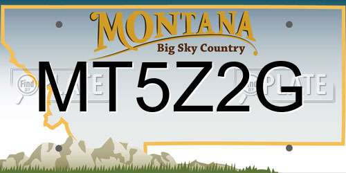 MT5Z2G Montana License Plate