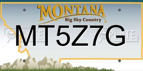 MT5Z7G Montana License Plate