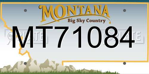 MT71084 Montana License Plate