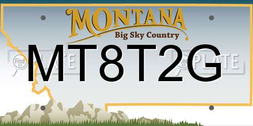 MT8T2G Montana License Plate