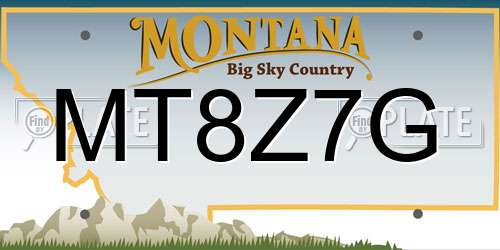 MT8Z7G Montana License Plate
