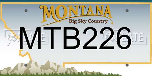 MTB226 Montana License Plate