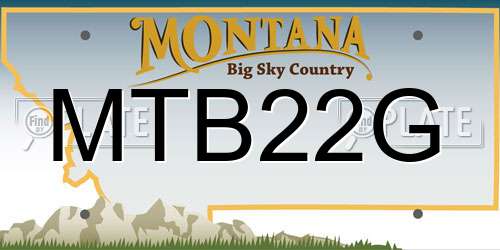 MTB22G Montana License Plate