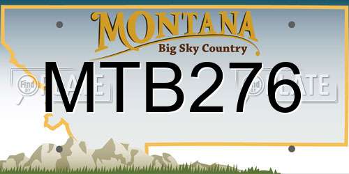MTB276 Montana License Plate