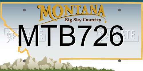 MTB726 Montana License Plate