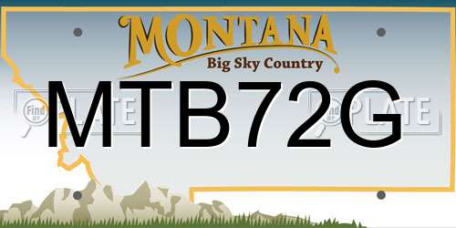 MTB72G Montana License Plate