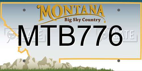 MTB776 Montana License Plate