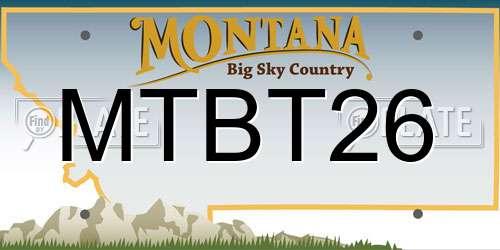 MTBT26 Montana License Plate