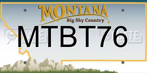 MTBT76 Montana License Plate