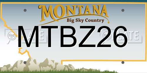 MTBZ26 Montana License Plate