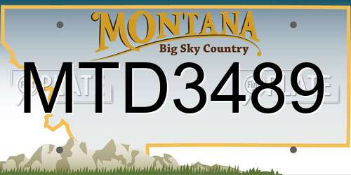 MTD3489 Montana License Plate