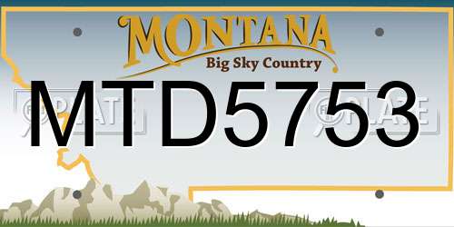 MTD5753 Montana License Plate
