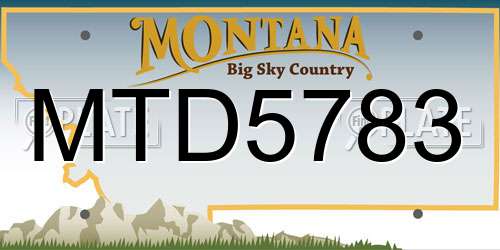MTD5783 Montana License Plate