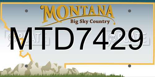 MTD7429 Montana License Plate