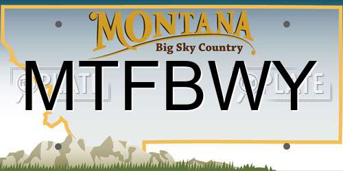 MTFBWY Montana License Plate