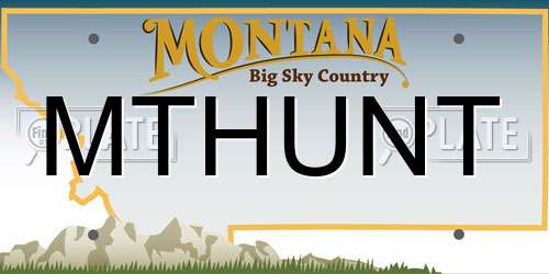 MTHUNT Montana License Plate
