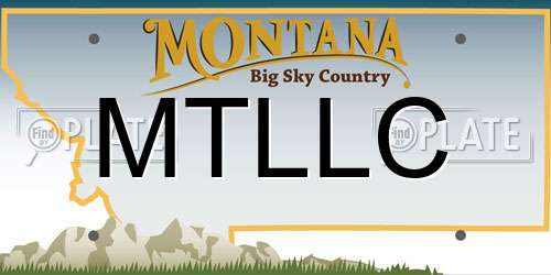 MTLLC Montana License Plate