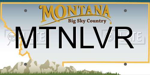 MTNLVR Montana License Plate