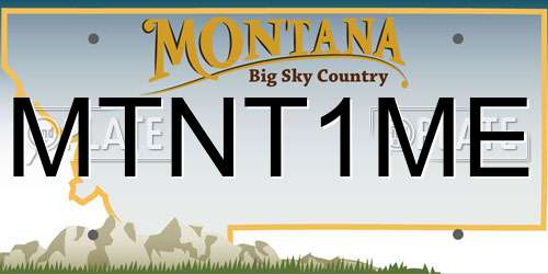 MTNT1ME Montana License Plate
