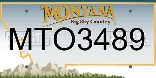 MTO3489 Montana License Plate