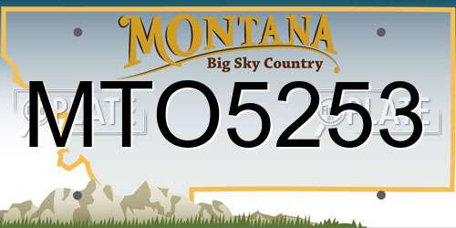 MTO5253 Montana License Plate