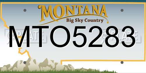 MTO5283 Montana License Plate