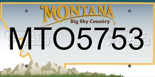 MTO5753 Montana License Plate