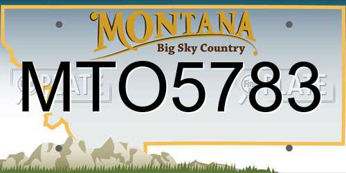 MTO5783 Montana License Plate