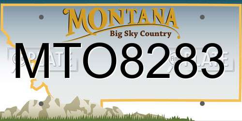 MTO8283 Montana License Plate