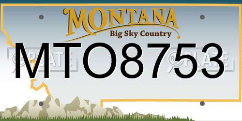 MTO8753 Montana License Plate