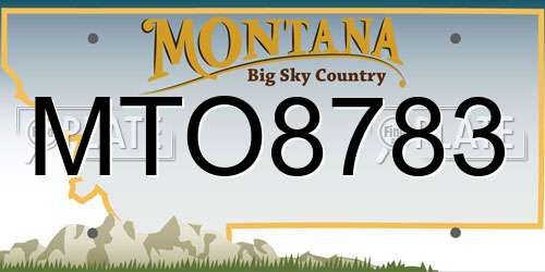 MTO8783 Montana License Plate