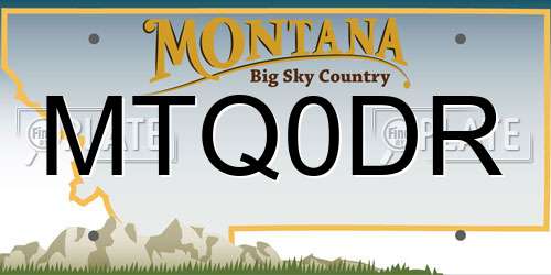 MTQ0DR Montana License Plate