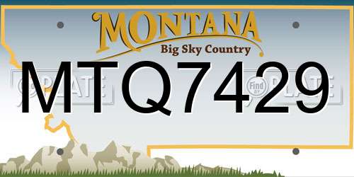 MTQ7429 Montana License Plate