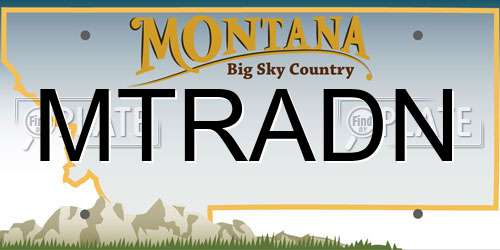 MTRADN Montana License Plate