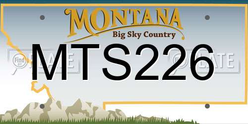 MTS226 Montana License Plate