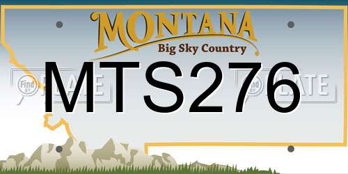 MTS276 Montana License Plate