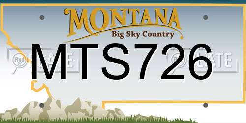 MTS726 Montana License Plate