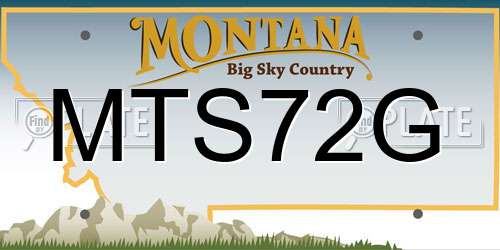 MTS72G Montana License Plate