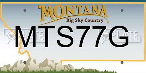 MTS77G Montana License Plate