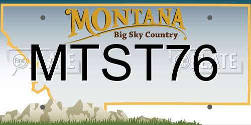 MTST76 Montana License Plate