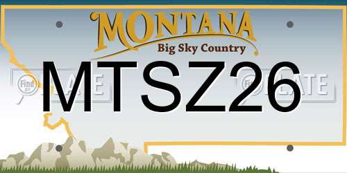 MTSZ26 Montana License Plate