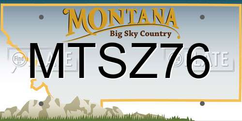 MTSZ76 Montana License Plate