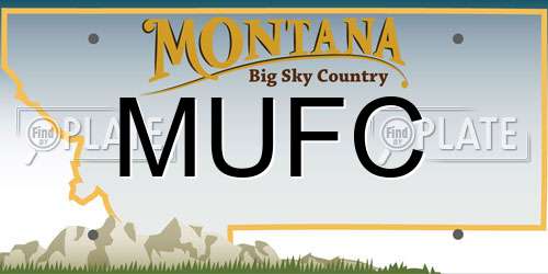 MUFC Montana License Plate