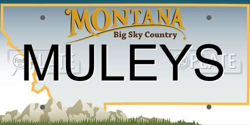 MULEYS Montana License Plate